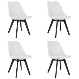 Set 4 scaune bucatarie/living, Artool, Mark, PP alb, picioare negre, 49x55.5x82.5 cm