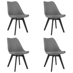 Set 4 scaune bucatarie/living, Artool, Mark, PP grafit, picioare negre, 49x55.5x82.5 cm