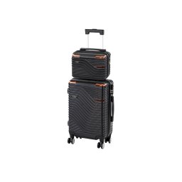 Set valize Leziter TraveLux Urban III, cabina + geanta umeda, ABS negru