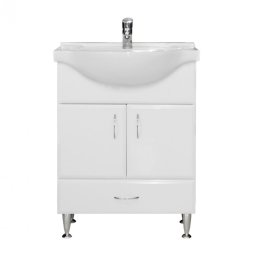 Masca chiuveta baie Leziter Bianca Plus 65 cu lavoar ceramic, alb lucios