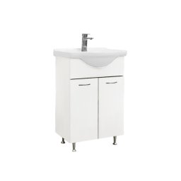Masca chiuveta baie Leziter Ruben 55 cu lavoar ceramic, alb, 53x34x72 cm