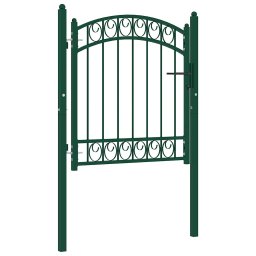 Poarta de gard Emmen cu varf arcuit, otel, verde, 100x86 cm GartenMobel Dekor