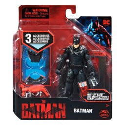Figurina Batman din film, 10 cm, cu 3 accesorii si card misterios