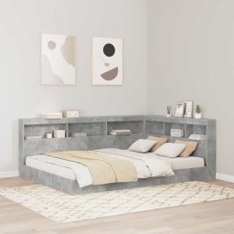 Pat biblioteca Gri beton 140 x 200 cm Lemn compozit GartenMobel Dekor
