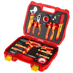 Set electrician izolat NEO TOOLS, 13 piese, in cutie pentru instalatii electrice
