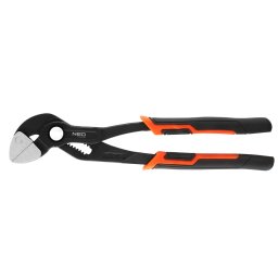 Cleste pentru fitinguri NEO Tools 250 mm, cu falci plate si reglaj