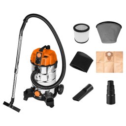 Aspirator industrial NEO TOOLS 1600W, 35L, umed-uscat, cu filtru HEPA