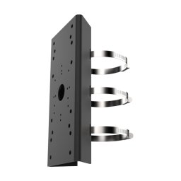 Suport montare pe stalp Hikvision SUS304 negru pentru camere CCTV