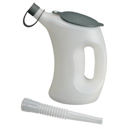 Cana gradata Pressol cu capac si palnie FLA-PE, 1L, transparenta