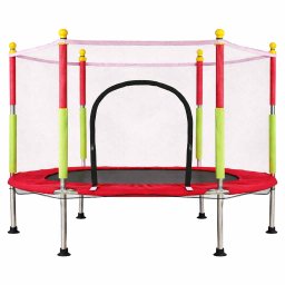 Trambulina pentru copii cu plasa de protectie 140 cm, 150 kg, rosie