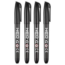 Set 4 markere de constructii negre permanente, rezistente la apa, NEO TOOLS
