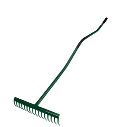 Grebla metalica de gradina cu 16 dinti si maner cauciucat ergonomic