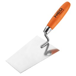 Mistrie stucco trapezoidala 160 mm din inox, cu maner din lemn