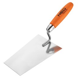 Mistrie stucco trapezoidala 180 mm din inox, cu maner din lemn