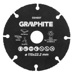 Disc de taiere din carbura de tungsten 115 x 22,2 mm pentru lemn si plastic
