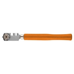 Taietor de sticla cu diamant, cap rotativ si maner din lemn NEO TOOLS