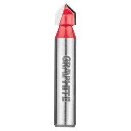 Freza cu profil V HM 8x8 mm, tija 8 mm, pentru lemn si PVC Graphite