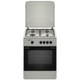Aragaz pe gaz HEINNER HFSC-K6060SL, 4 arzatoare, 60x60 cm, Aprindere electrică, Argintiu