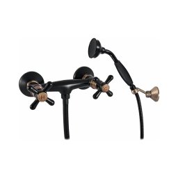 RAV Slezák MK180.5/2CMATSM - Set de duș MORAVA RETRO cu baterie, negru/alamă