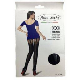 Ciorap trendy in nuanta de negru cu model chic la spate (Culoare: NEGRU, Marime: UNIVERSAL)