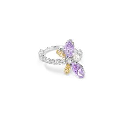 Swarovski Inele galben / lila / argintiu / transparent