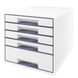 Accesorii birotica Cabinet cu sertare LEITZ Wow, 5 sertare - alb/gri
