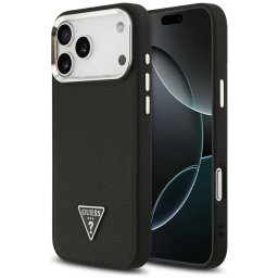 Husa Husa pentru iPhone 17 Pro Max - Guess Grained Triangle Logo MagSafe (GUHMP17XPGTSPSK) - Black