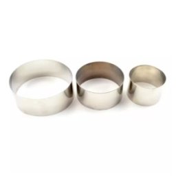 Forme Rotunde pentru Alimente, 6, 8, 10 x 4 cm, 3 Bucati, Inox, Perfect Home