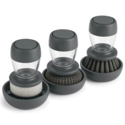 Set 2 x Perie Vase Universala cu Dozator Sapun si Suport, 3 Bucati, Newalor