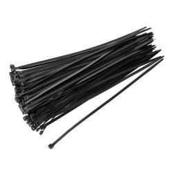Coliere de plastic negre 5x250 mm pentru cabluri, set 100 bucati Flow
