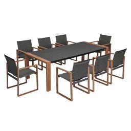 Set masa si 8 scaune de gradina Mirpol Duisburg, aluminiu, 8 persoane
