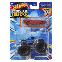 Hot Wheels Monster Trucks Race Ace cu masinuta metalica inclusa