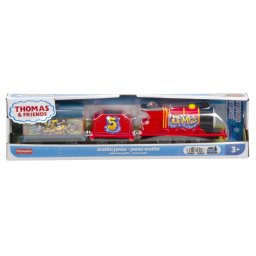 Locomotiva motorizata Thomas & Friends James Graffiti cu 2 vagoane