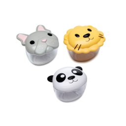Set 3 recipiente pentru gustari bebe Melii, etanse, modele animale asortate
