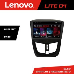 Navigatie Android Lenovo 4+64 GB pentru Peugeot 207 cu Waze si USB