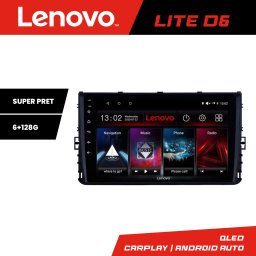 Navigatie auto VW Lenovo Lite D6 6+128GB Android cu Waze, USB si radio