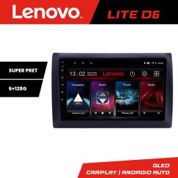 Navigatie auto Fiat Stilo Lenovo Lite D6 Android 6+128 GB cu Waze si USB