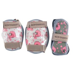 Set protectii copii WORKER Alby pentru role si skateboard, alb