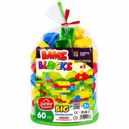 Set cuburi de construit Bams Blocks Nr. 1, 60 piese, multicolor