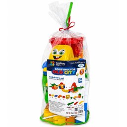 Set constructor Orasul Vechi cu 56 piese si masinuta pentru copii 3+ ani