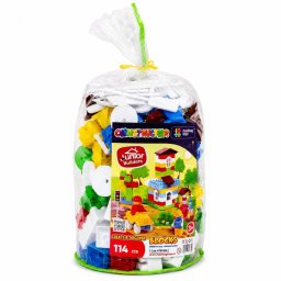 Set de constructie pentru copii, 114 piese multicolore, 3 ani+