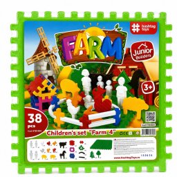 Set de constructie Ferma 4 cu animale si figurine, 38 piese, 3+ ani