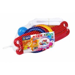 Set arunca inele 3 în 1 pentru copii, joc de îndemanare interior/exterior