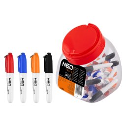 Mini marker permanent NEO TOOLS, 4 culori, uscare rapida, set la multiplu de 80 bucati