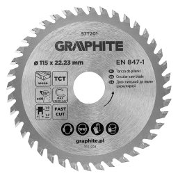 Disc fierastrau circular HM pentru lemn 115 x 22,23 mm, 40 dinti
