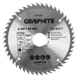 Disc fierastrau vidia Graphite 160 x 30 mm, 48 dinti pentru lemn