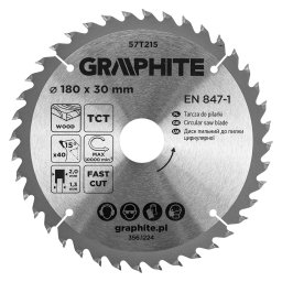 Disc fierastrau vidia Graphite 180 x 30 mm, 40 dinti pentru lemn