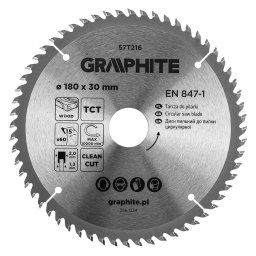 Disc fierastrau vidia Graphite 180 x 30 mm, 60 dinti pentru lemn