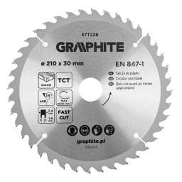 Disc fierastrau vidia Graphite 210 x 30 mm, 40 dinti pentru lemn