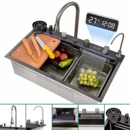 Chiuveta multifunctionala Leziter Calandria din inox, 78x43x22 cm